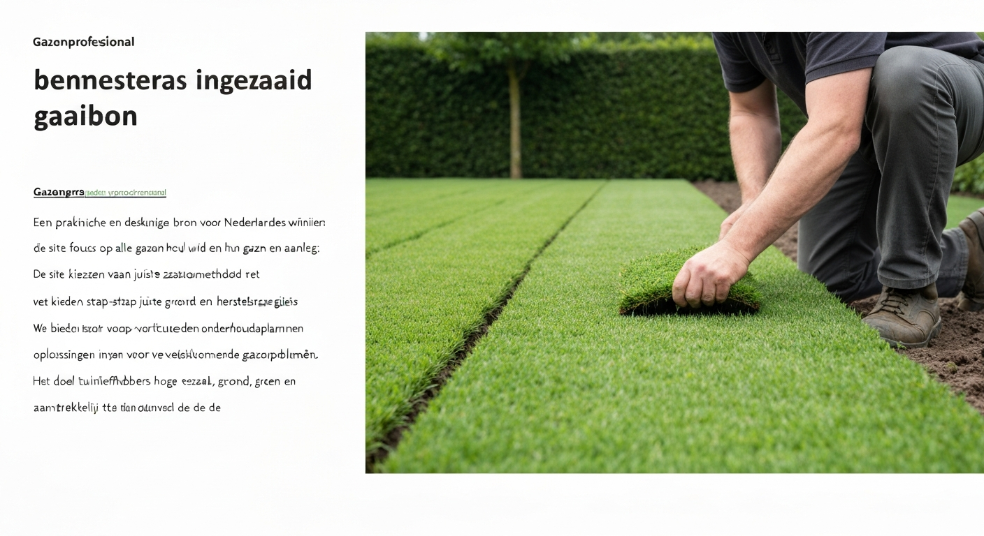 Tuinman strooit startermest en zaait graszaad op een pas klaargemaakt zaaibed in een Nederlandse achtertuin.